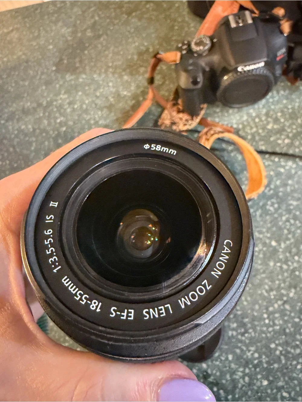 Canon DSLR Kit in Black with Brown Floral Strap